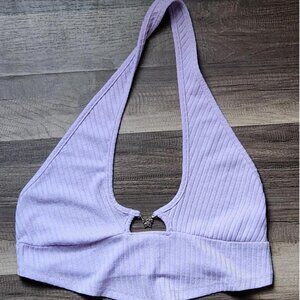 Butterfly Charm Light Purple Halter Crop Top Shein Y2k Fairy